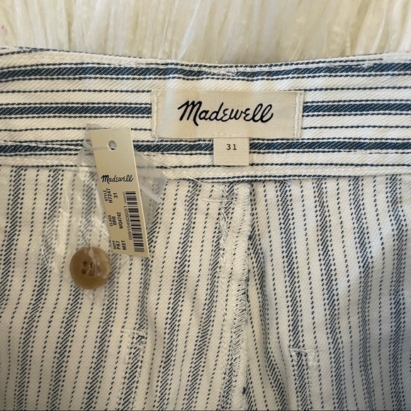 Madewell‎ Emmett wide leg cropped striped pants 31 NWT - Picture 3 of 9